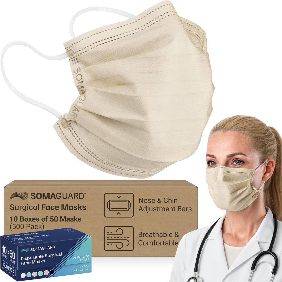 Surgical Masks Beige case pack