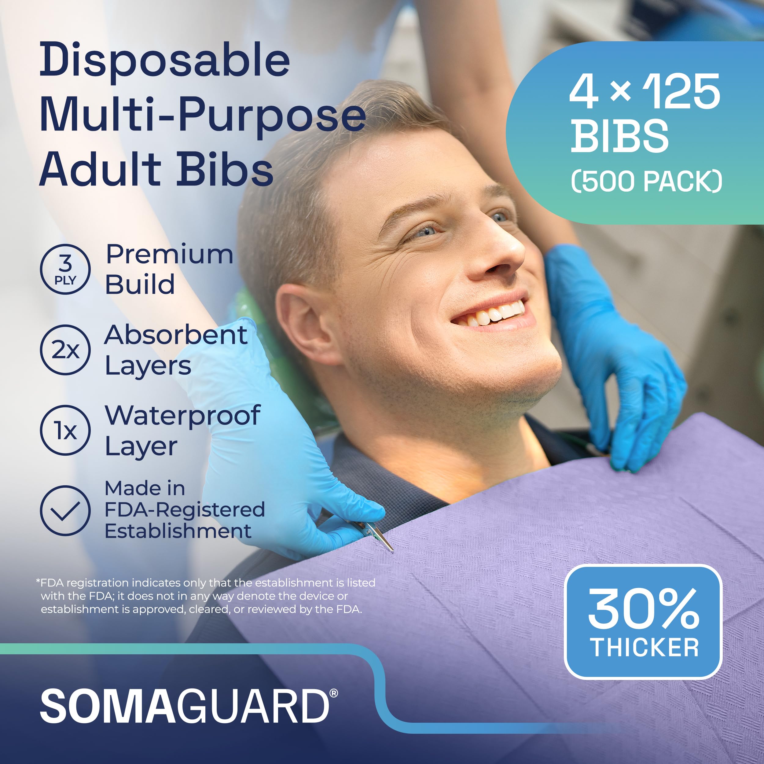 Dental Bibs Lavender case pack