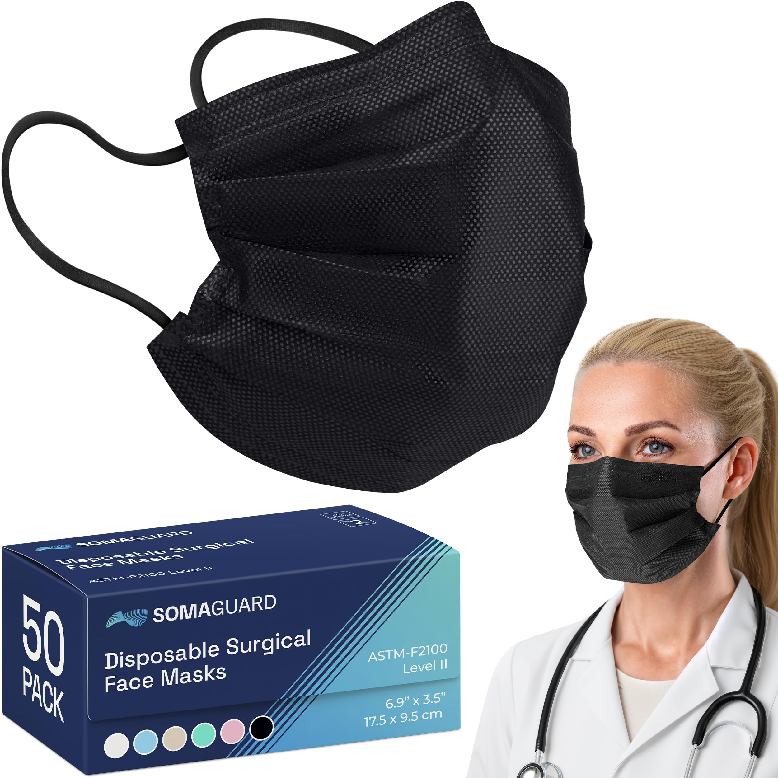 Surgical Masks Black detail