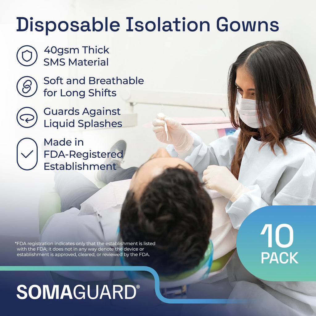 Isolation Gowns White detail