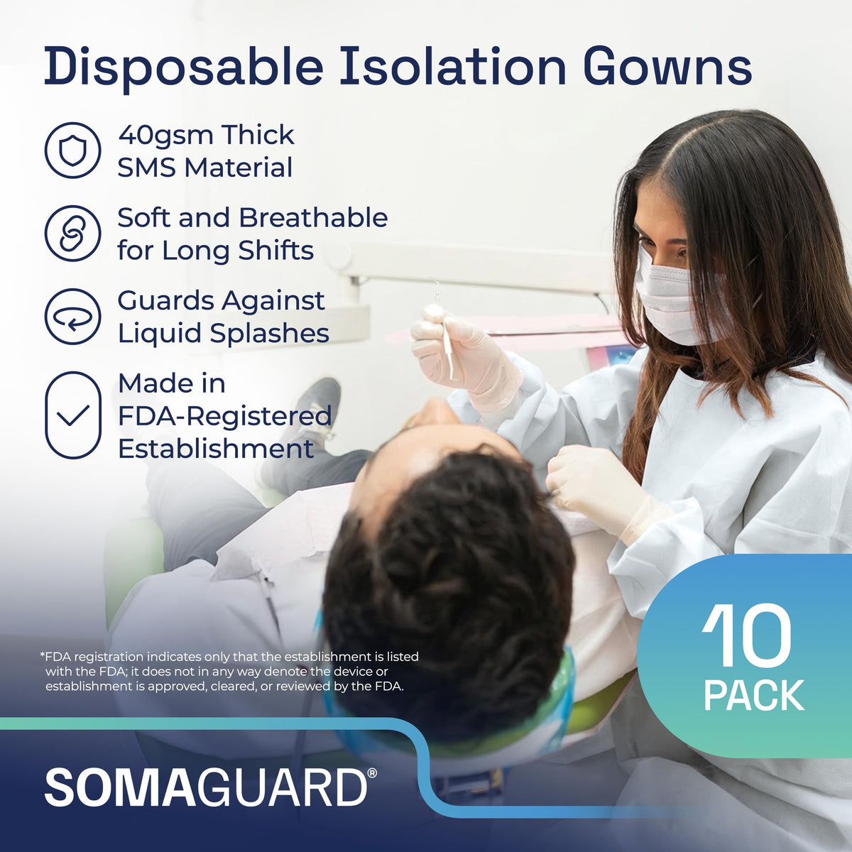 Isolation Gowns White detail