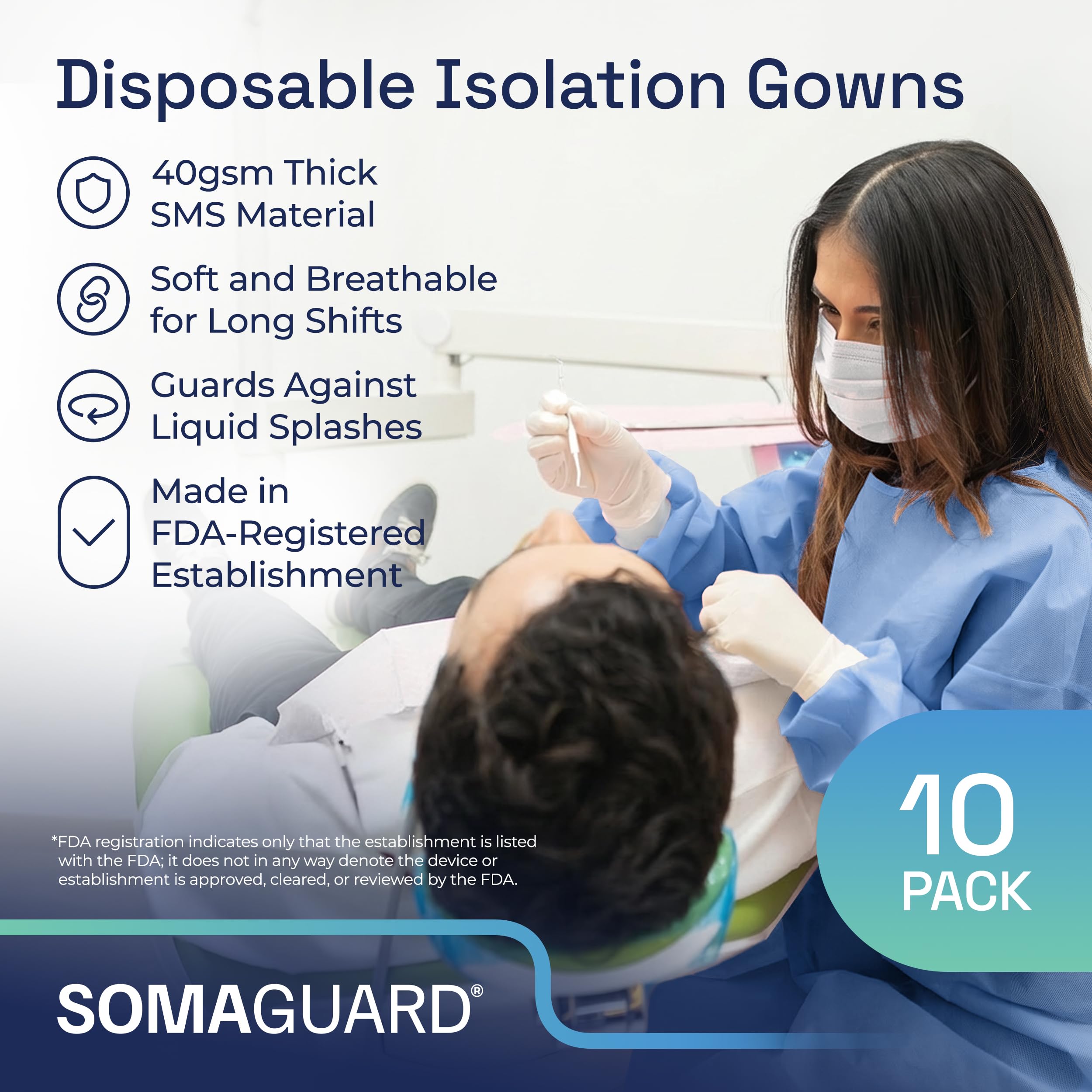 Isolation Gowns Blue detail