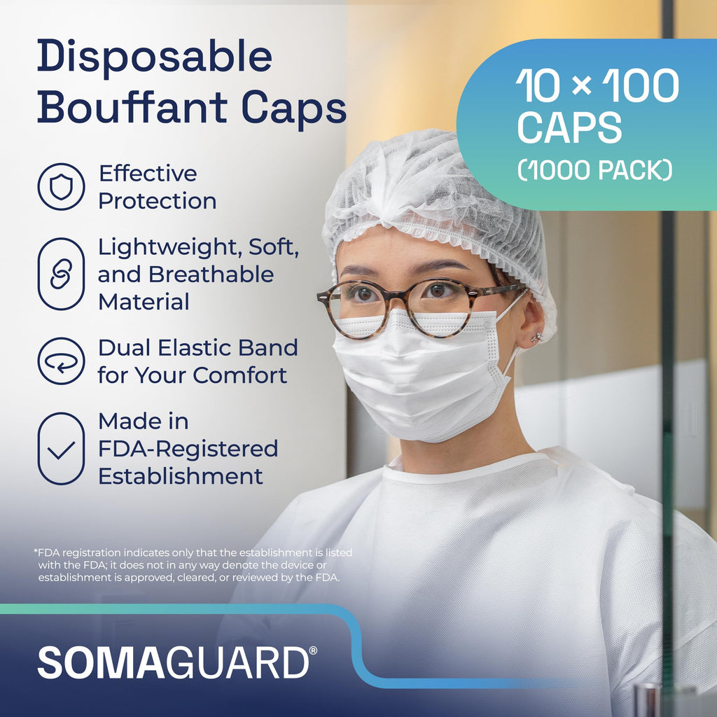 Bouffant Caps White detail