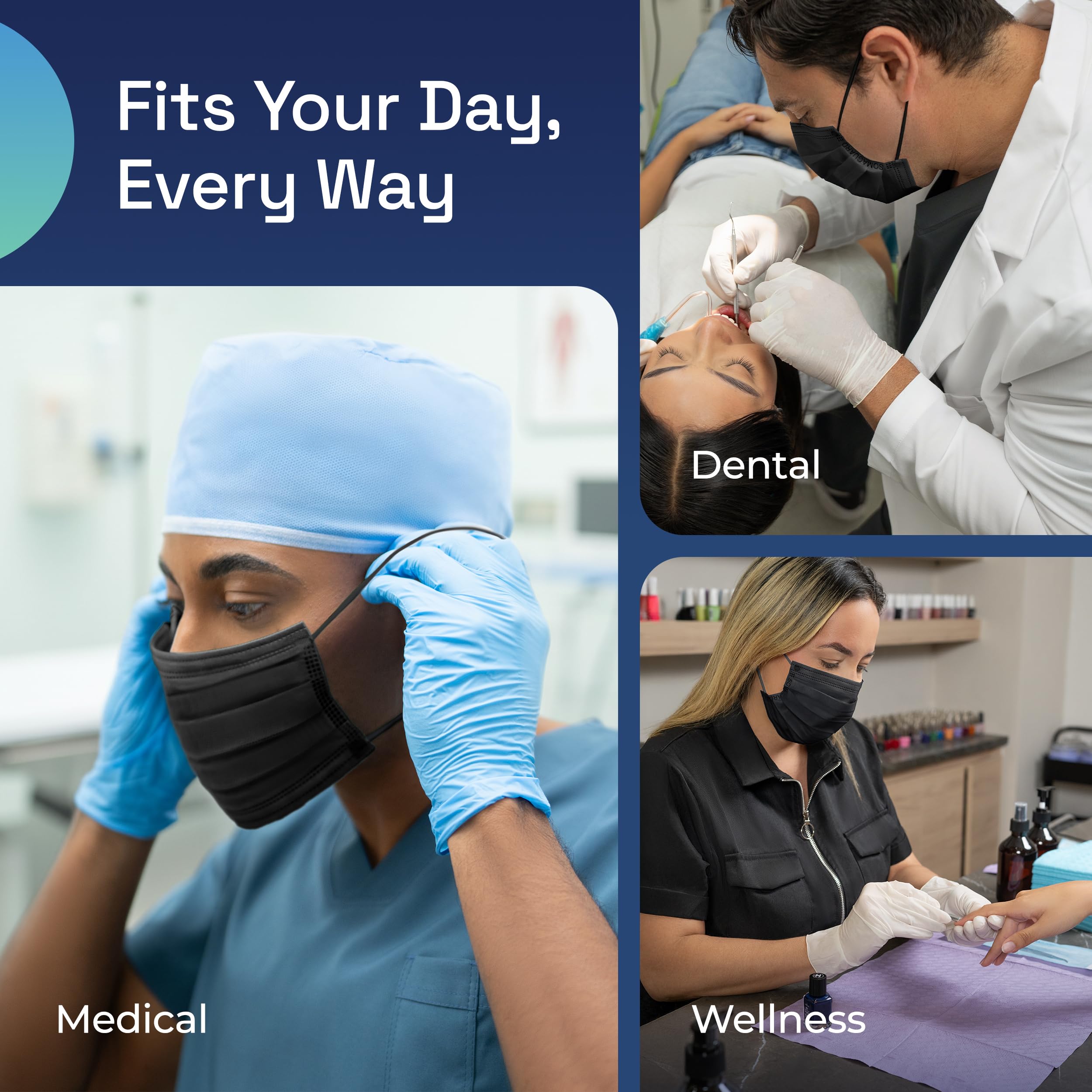 Surgical Masks Black detail