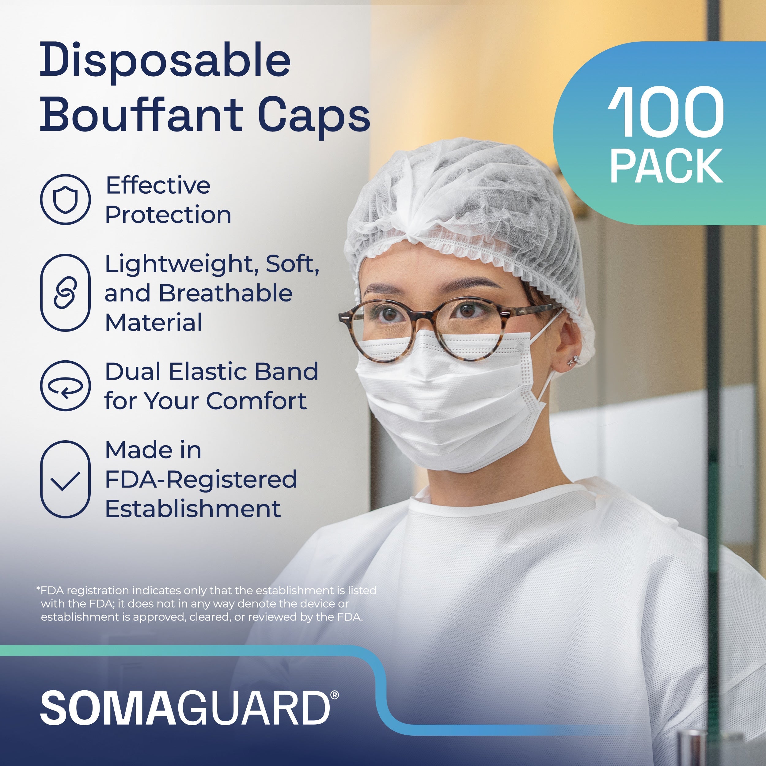 Bouffant Caps White details