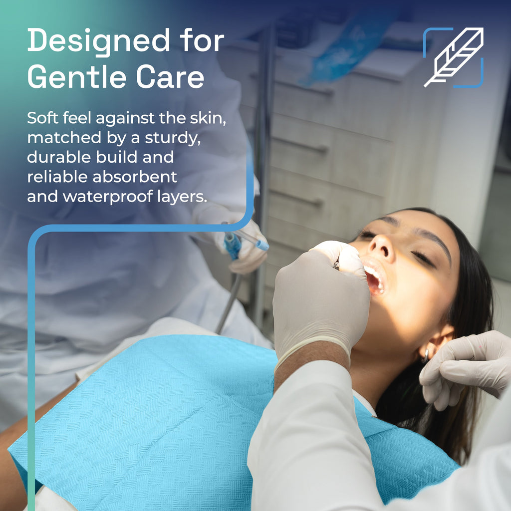 Dental Bibs Light Blue details