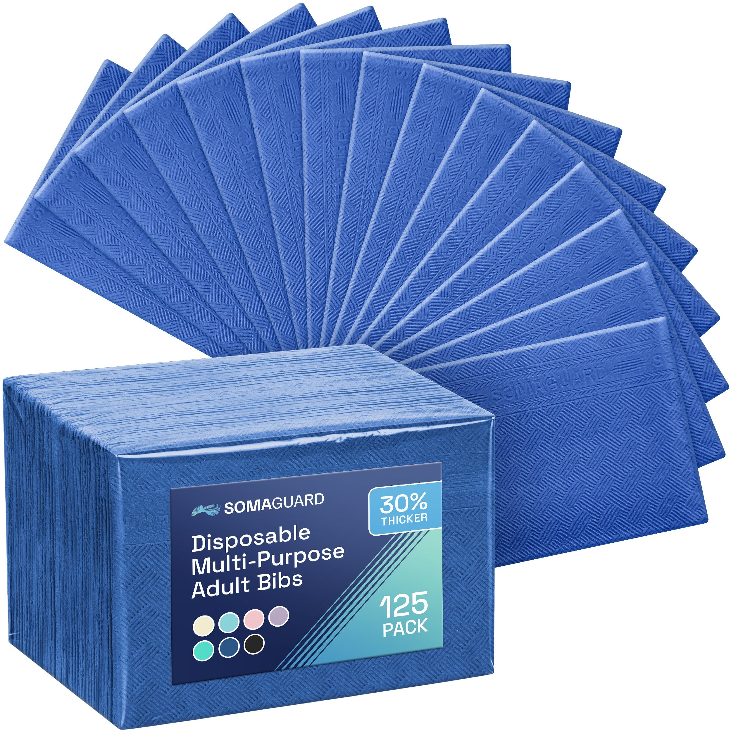 Dental Bibs Navy 125 pack packaging