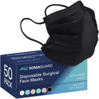 Surgical Masks Black 50 pack packaging