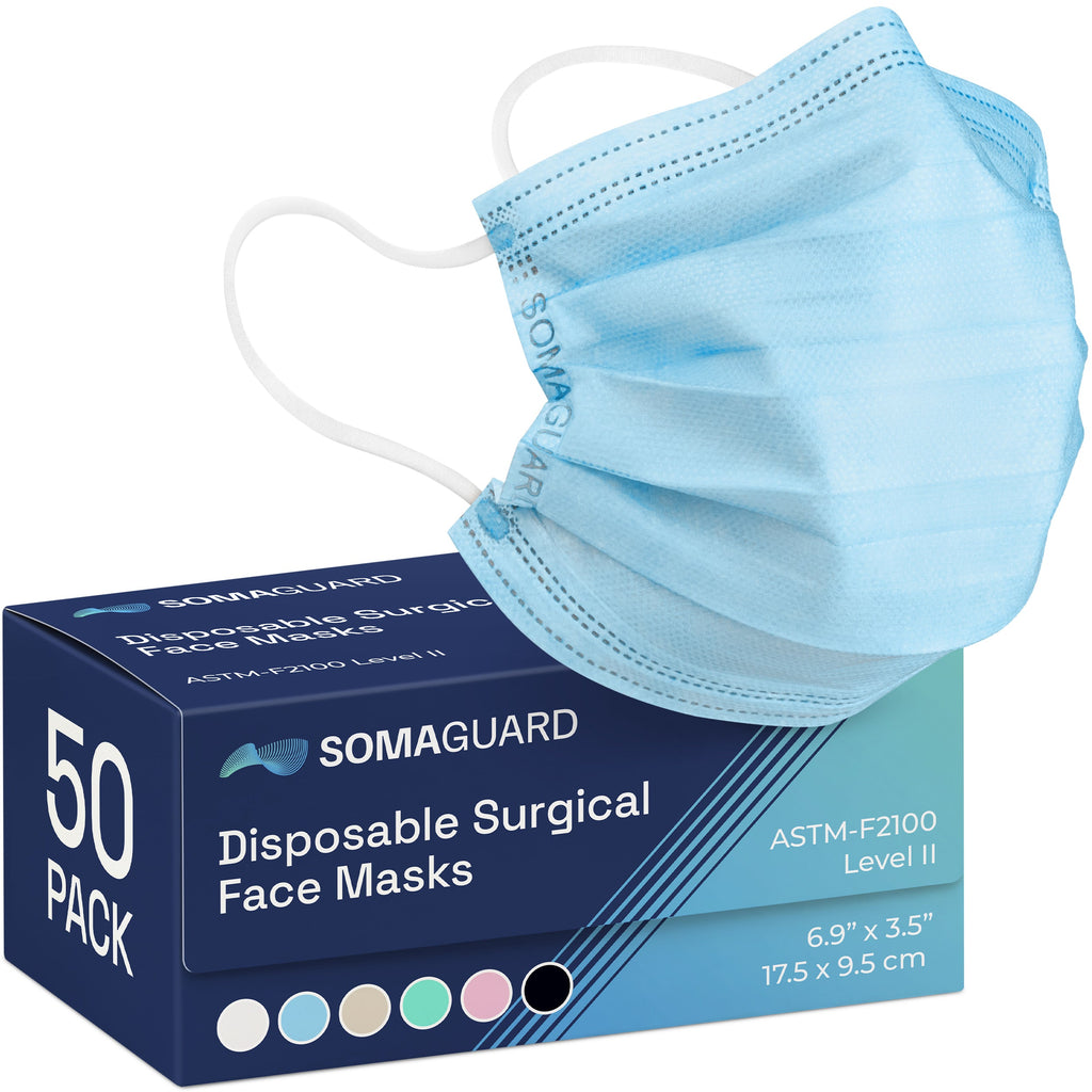 Surgical Masks Blue 50 pack packaging