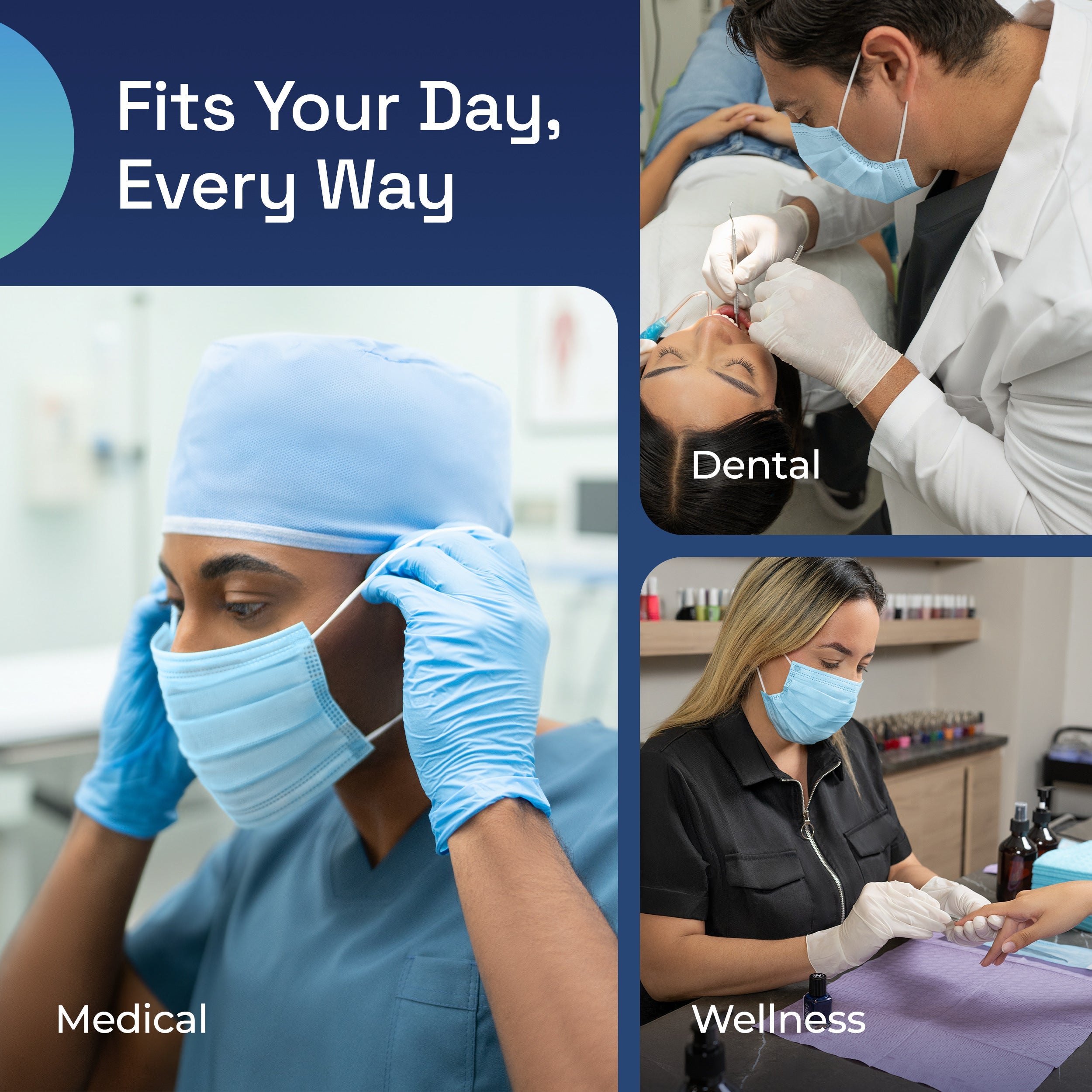 Surgical Masks Blue details