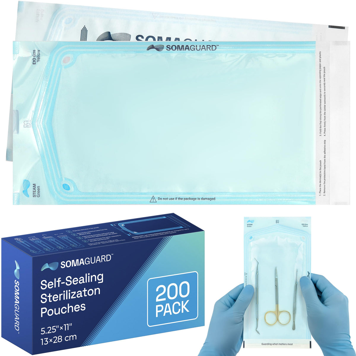 SomaGuard sterilization pouches 5.25" x 11" / 200