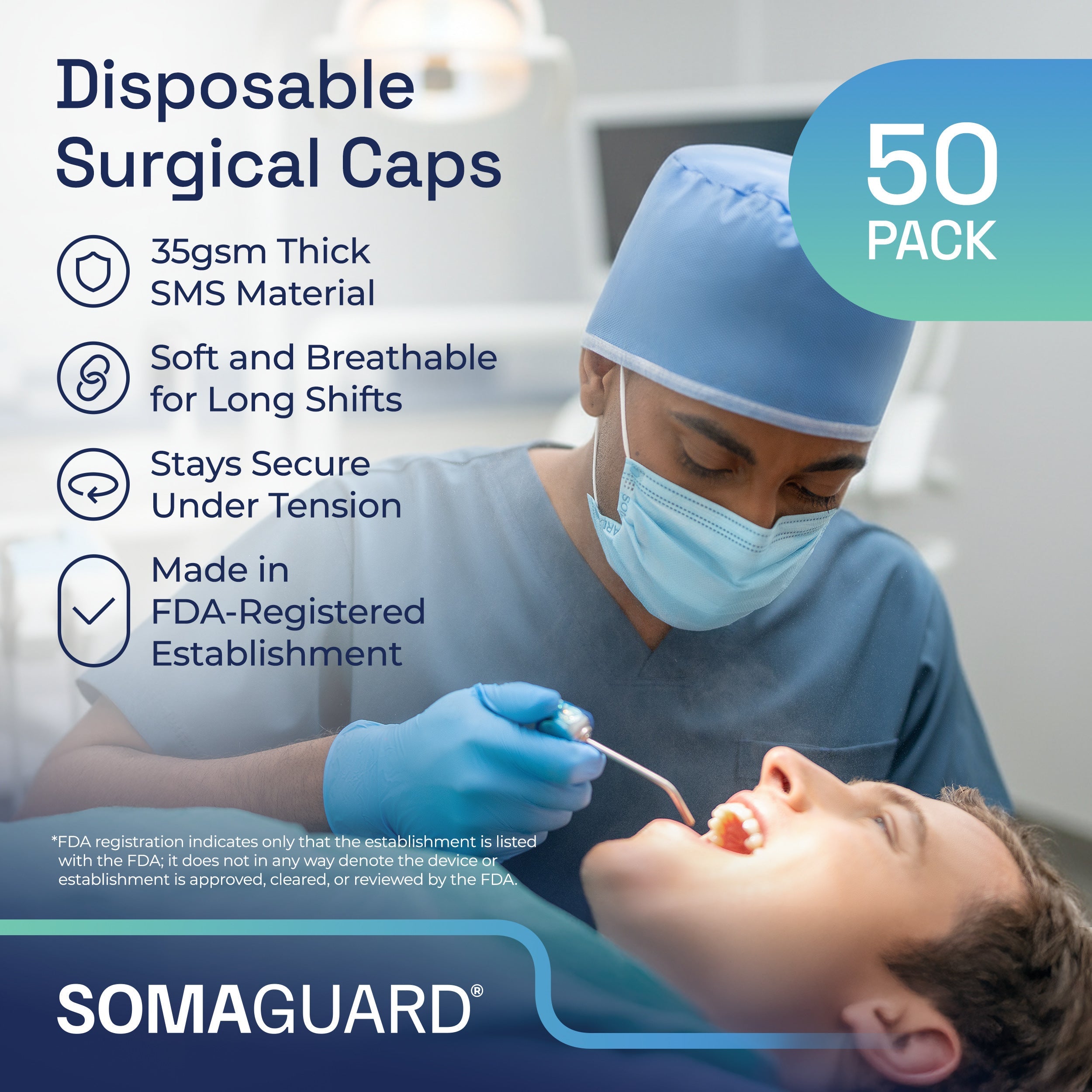 Surgical Caps with Ties details
