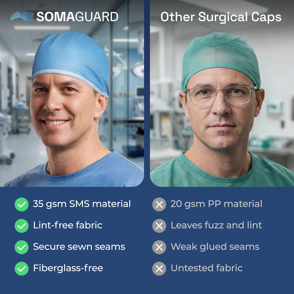 Surgical Caps with Ties details